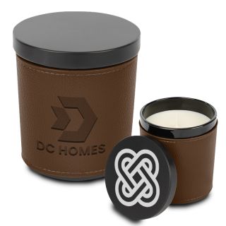 Scented Candle with Leatherette Sleeves